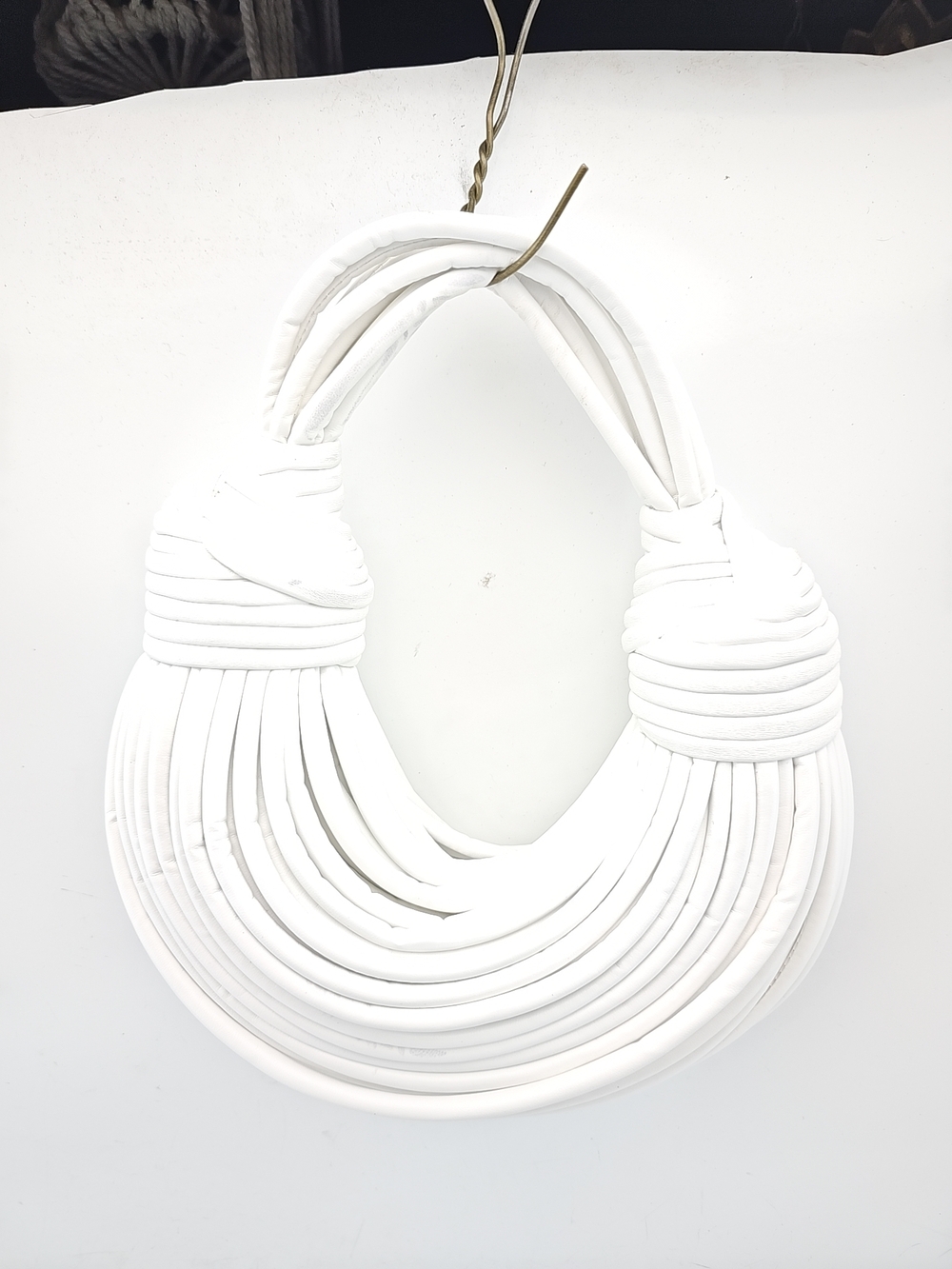 Akira White Tubular Coiled Handbag